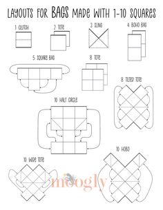 the instructions for how to make an origami table with four squares and two rectangles