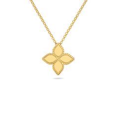 18kt Yellow Gold Princess Flower Medium Pendant Necklace Necklaces Roberto Coin Roberto Coin Necklace, Princess Flower, Jewelry Staples, Necklace Flower, Roberto Coin, White Gold Chains, Expensive Jewelry, Flower Pendant Necklace, Jewelry Design Necklace