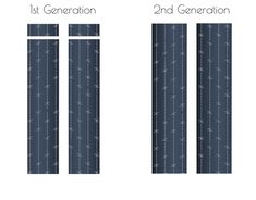 the measurements for two different sections of a building with vertical lines on each side, and vertical