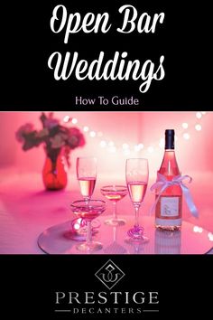 an open bar with wine glasses and bottles on it, the title reads how to guide for