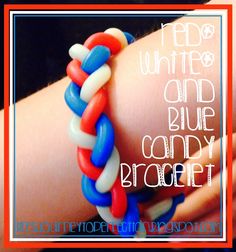 a red, white and blue candy bracelet