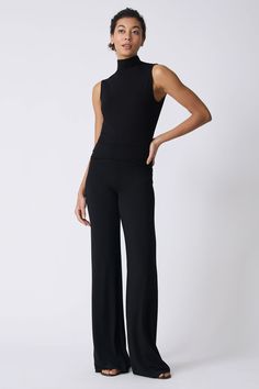 For an elegant look this Spring, our Zoe Jersey Wide Leg pant is the perfect answer. Made in our bamboo jersey, this style can be dressed up with our matching Alina Top. Wide, foldable waistband, wide leg shape, clean finish hem - 95% Bamboo Rayon, 5% Spandex - Made in NYC - Dry clean or machine wash - Our model is 5'9" wearing size S - Waist 29", Total Rise 13", Inseam 35", Leg Opening 25" Orders are processed within three business days (not including weekends or holidays). All pre-orders are c Elegant Stretch Viscose Pants, Elegant Stretch Wide Leg Viscose Pants, Elegant Stretch Viscose Wide Leg Pants, Versatile Stretch Viscose Pants, Elegant Fitted Wide Leg Viscose Pants, Elegant Fitted Viscose Wide Leg Pants, Fitted Solid Color Viscose Bottoms, Stretch Viscose Wide Leg Pants For Work, Fitted Viscose Bottoms For Loungewear