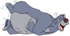 a cartoon hippopotamus rolling around on its back with his mouth wide open