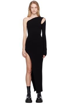 One-shoulder Elastane Maxi Dress, Rick Owens Dress, Rick Owens Women, High Low Hem, Fashion Killa, Rick Owens, Day Dresses, Knit Dress, Showroom