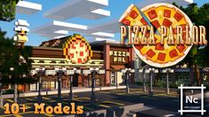 an animated image of a pizza parlor with the words'10 models'in front of it