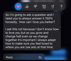 the text message is written to someone on their cell phone that says, so i'm going to ask a question and i need you to always answer it 100 %