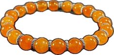 Orange Bracelets With 8mm Round Beads, Spiritual Bracelets, Orange Jewelry, Womens Bracelet, Jewelry Mens, Crystal Healing Bracelets, Jade Bracelet, Crystal Bracelet, Healing Crystal