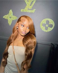 Hairstyles Color Brown, Light Brown Wig Black Women, Frontal Wig Hairstyles Color, Wig Hairstyles Color, Colored Wigs On Dark Skin, Cute Weave Hairstyles, Cabin Trip, Lace Fronts