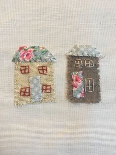 two pieces of fabric with flowers on them