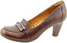 Modern hardware and exotic trim enhance this tailored look. Features a padded heel collar, leather lining, leather comfort footbed, and a stacked heel. Heel Height: 2 1/2" Full-grain leather upper New without Box Brown Mary Jane Heels Medium Width, Leather Mary Janes With 4-inch Heel And Round Toe, Mary Jane Heels With 4-inch Heel In Medium Width, Brown Closed Toe Slingback Pumps With 4-inch Heel, Brown Heels With 4-inch Heel And Medium Width, Modern Hardware, Round Toe Pumps, Stacked Heel, Full Grain Leather