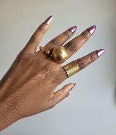 This is a fly statement ring for sure!  Large handmade circle brass ring.  Adjustable to fit desired finger.  (Great for size 7 & up). 💫Created by hand so the craftsmanship and uniqueness is present 💫 This is ONLY for the large circle ring. Other rings are available for purchase as well. Luxury Spiritual Brass Jewelry, Luxury Fusion Style Brass Jewelry, Luxury Brass Rings With Gemstone, Luxury Brass Rings With Polished Finish, Luxury Brass Rings For Wedding, Luxury Wide Band Brass Rings, Luxury Heavy Brass Jewelry, Large Boho Rings, Luxury Spiritual Ceremonial Rings