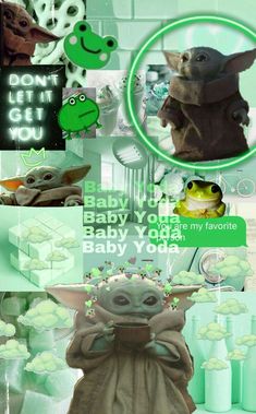 the baby yoda collage is featured in this image