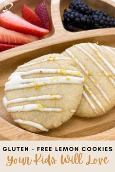 gluten - free lemon cookies with yogurt drizzle on top