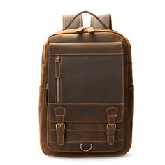 This Crazy Horse Leather Knapsack Laptop Backpack is the perfect combination of durability and style. Crafted with the first layer of cowhide, this European and American retro backpack can accommodate up to a 15.6 inch laptop. Its large capacity and unisex design make it a versatile option for business commuters. Upgrade your backpack game with this high-quality, cross-border backpack. Your browser does not support our video. Product Information Material: The first layer of cowhide Unit weight: Leather Laptop Backpack For Outdoor, Outdoor Leather Laptop Backpack, Retro Backpack, Cross Border, Crazy Horse, Watch Necklace, Laptop Backpack, Unisex Design, Laptop