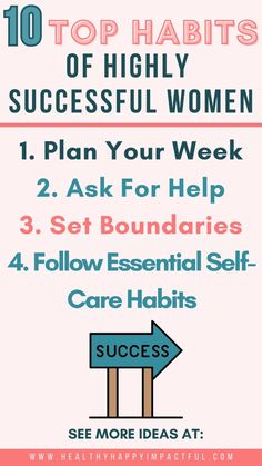 Uncover the path to success with our enlightening article revealing the top 10 positive habits of highly successful women, brimming with invaluable tips for conquering both professional and personal realms. Dive into this essential guide to unlock empowering strategies that will propel you toward your goals, and don't forget to click below for even more inspiring ideas to fuel your daily journey to success! Habits Of Successful Women, Smart Goal Setting, Routine Chart, Journey To Success, Path To Success, Positive Habits, Embrace Life