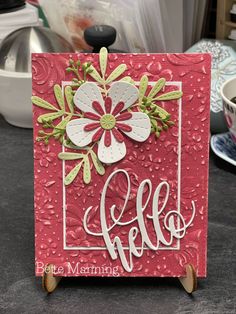 a close up of a card on a table