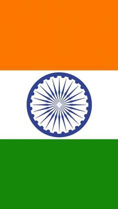 the flag of india is shown in green, white and orange colors with a large wheel on top