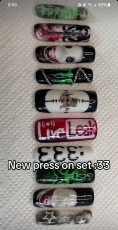 Punk Nails, Goth Nails, Grunge Nails, Dope Nail Designs, Nail Tattoo, Bling Acrylic Nails, Instagram Nails