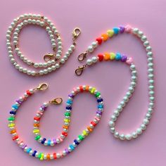 Accessories Beads Necklace, Face Mask Holder Beads, Pulseras Kandi, Hip Jewelry, Mask Chains, Face Mask Holder, Face Mask Lanyard, Mask Strap, Rainbow Pearl