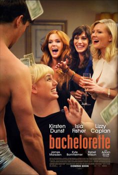 the movie bachelorette is being watched by several women and one man with money on his head