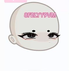 the face of a woman with black eyelashes and pink lettering on her forehead that says,'821y9m '