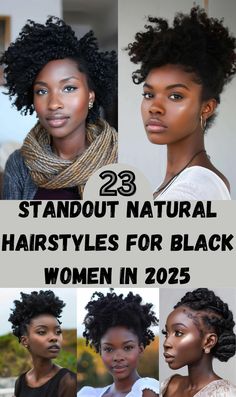 Celebrate the beauty and versatility of natural hair with these 23 standout hairstyles for Black women in 2025. From voluminous afros to intricate braided styles, this collection showcases the best of natural hair trends that embrace texture, volume, and individuality. Whether you're looking to protect your hair, try something bold, or simply enhance your natural curls, these hairstyles are perfect for women who want to make a statement while staying true to their roots. Small Fro Hairstyles Natural Hair, Natural Hairstyles For Black Women With Thinning Hair, Natural Hair Styles For Black Women Medium, Protective Natural Styles, Natural Short Curly Hairstyles Black, Black Celebrity Hairstyles, Grown Up Hairstyles For Women, Hair Styles For 50+ Black Women, Unique Natural Hairstyles Black Women