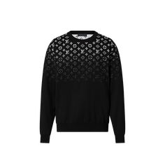 LOUIS VUITTON® - Gradient Cotton Crewneck - White/black Louis Vuitton Sweater, Stile Casual Chic, Mens Casual Dress Outfits, Black Luxury, Mens Casual Dress, Dress Hats, Short Shirts, Mens Casual, Cotton Knit