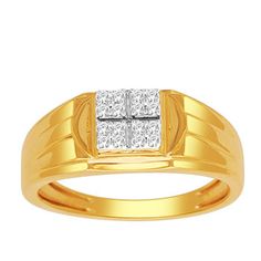 mens diamond ring in yellow gold