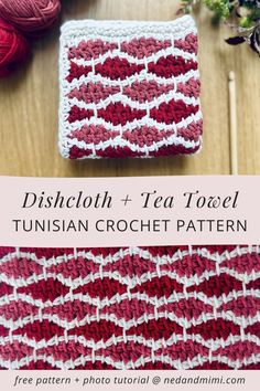 Learn to crochet the Tunisian Wave Stitch Washcloth, a perfect project to build your Tunisian crochet skills. Using basic Tunisia stitches, this pattern creates a striking wave effect that you can play with different colored yarns. Customize your washcloth or turn it into a blanket or shawl. Highly recommended to create this project using 100% cotton yarn, for durability and absorbency. Crochet Gift Patterns Free, Crochet Wash Cloths, Crochet Dish Towels, Wave Stitch, Crochet Washcloth Pattern, Tunisian Crochet Pattern, Tunisian Crochet Hook, Tunisian Crochet Patterns, Tunisian Crochet Stitches