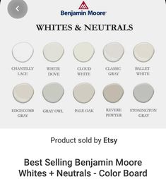 the best selling paint colors for white and neutrals, from behramm moore