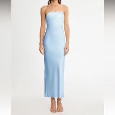 Significant Other Strapless Maxi Dress. Sold Out Online. Never Worn Other Than To Try On And Tags Still On. Fabric Is Great Quality. I Found Another Dress I Liked More On Me So Just Didn’t End Up Wearing. Size Us 2 And Fits True To Size. For Reference, I’m 115 Lbs And About 5ft Without Heels. Wearing 2-3 Inch Heels In Photos. Blue Strapless Dress With Straight Neckline For Evening, Chic Strapless Light Blue Midi Dress, Chic Light Blue Strapless Midi Dress, Elegant Light Blue Strapless Maxi Dress, Elegant Light Blue Strapless Dress, 115 Lbs, 110 Lbs, Strapless Maxi, Strapless Maxi Dress