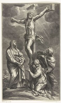 the crucifixion with jesus and three men