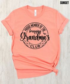 Proud Member Bragging Grandmas Club Shirt, Cool Grandmas Club Shirt, Mothers Day Shirt for Grandma, Proud Grandma Shirt, Grandma Brags Shirt - Etsy Mothers Day Shirts, Branded Shirts, Sizing Chart, Solid Black, Solid Colors, Mothers Day