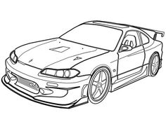 a drawing of a car that is in the process of being drawn by someone's hand