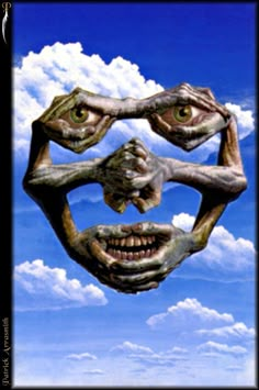 an image of two faces in the sky