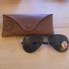 Ray Ban Sunglasses, Large Metal All Black Polarized Never Worn, Brand New, With Case And Box Black Aviator Sunglasses For Formal Occasions, Black Aviator Sunglasses For Formal Events, Formal Black Aviator Sunglasses, Formal Black Aviator Sunglasses With Mirrored Lenses, Orange Sunglasses, Brown Glasses, Ray Ban Women, Large Sunglasses, Ray Ban Aviators