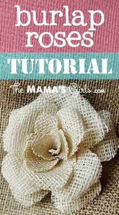 the cover of burlap roses is shown with an image of a flower on it