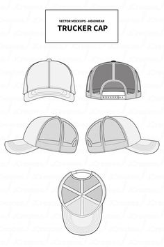 🧢 This is a Vector Template/Mockup for a Trucker Cap. Download and customize with ease! This mockup package features editable *.ai and *.eps files compatible with Adobe Illustrator and/or CorelDraw. Explore the flexibility to modify, resize, and adjust colors according to your preferences using these adaptable design files. 📥 This is a Digital Product - No Physical Shipment Important: This is not a pattern. Please read the description attentively! Due to the nature of digital items, they are n Trucker Cap Mockup, Trucker Hat Template, Trucker Hat Mockup, Cap Design Ideas, Trucker Hat Designs, Trucker Cap Design, Cap Template, Hat Mockup, Streetwear Hats