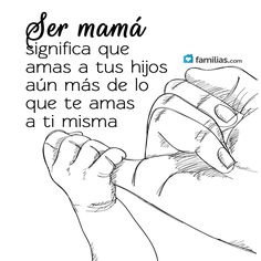 a hand holding the wrist of another person with spanish text above it that reads, ser mama