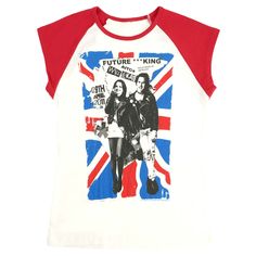 Union Jack Ladies Cap Sleeve Ladies Cap Sleeve Junior Top Collage Text, Punk Collage, Ladies Cap, Punk Shirt, Merch Products, Uk Flag, Original Fashion, Rock T Shirts, Text On Photo