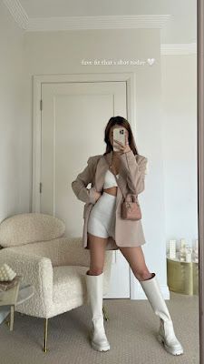 White Chunky Boots, Outfit Botas, Beige Outfit, Casual Chique, Influencers Fashion, Chunky Boots, Fancy Outfits, Outfits Casuales, Classy Outfits