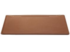 a brown leather place mat on a white background