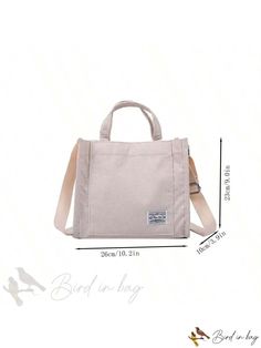 Bird in Bag - Minimalist Crossbody Bag with Metal Accents Trendy Rectangular Canvas Bag With Adjustable Handle, Simple Beige Shoulder Bag With Adjustable Strap, Simple Beige Crossbody Shoulder Bag, Simple Square Bag With Adjustable Strap, Minimalist Beige Rectangular Bag, Trendy Solid Color Crossbody Canvas Bag, Solid Color Everyday Crossbody Canvas Bag, Simple Beige Crossbody Bag, Minimalist Beige Shoulder Bag Satchel