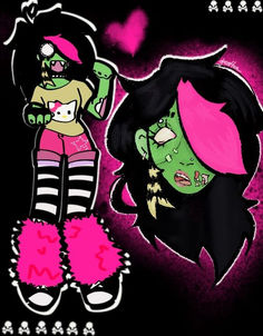 Emo Scene Kid, Pfp Emo, Zombie Drawings, Cute Zombie, Scene Core