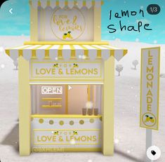 an ice cream stand with lemons and love & lemons written on the front