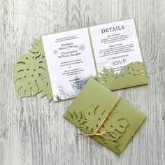 the wedding stationery was designed with laser cut paper