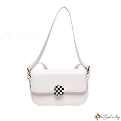 Bird in Bag - Women's bags new color collision package simple fashion single shoulder cross female bag wide shoulder strap Trendy White Shoulder Bag With Single Strap, Trendy Large Capacity White Flap Bag, White Crossbody Baguette Bag With Single Strap, White Crossbody Baguette Bag With Single Shoulder Strap, White Baguette Crossbody Bag With Single Strap, Trendy White Baguette Bag With Single Shoulder Strap, White Square Shoulder Bag With Single Strap, Street Trends, Simple Fashion