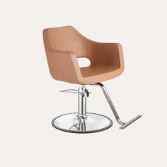 an image of a chair that is in the middle of a white background with a light brown color