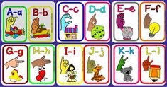 a set of cards with different letters and numbers