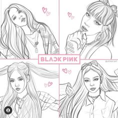 blackpink Boyama How To Draw Blackpink, Blackpink Line Art, Blackpink Drawing